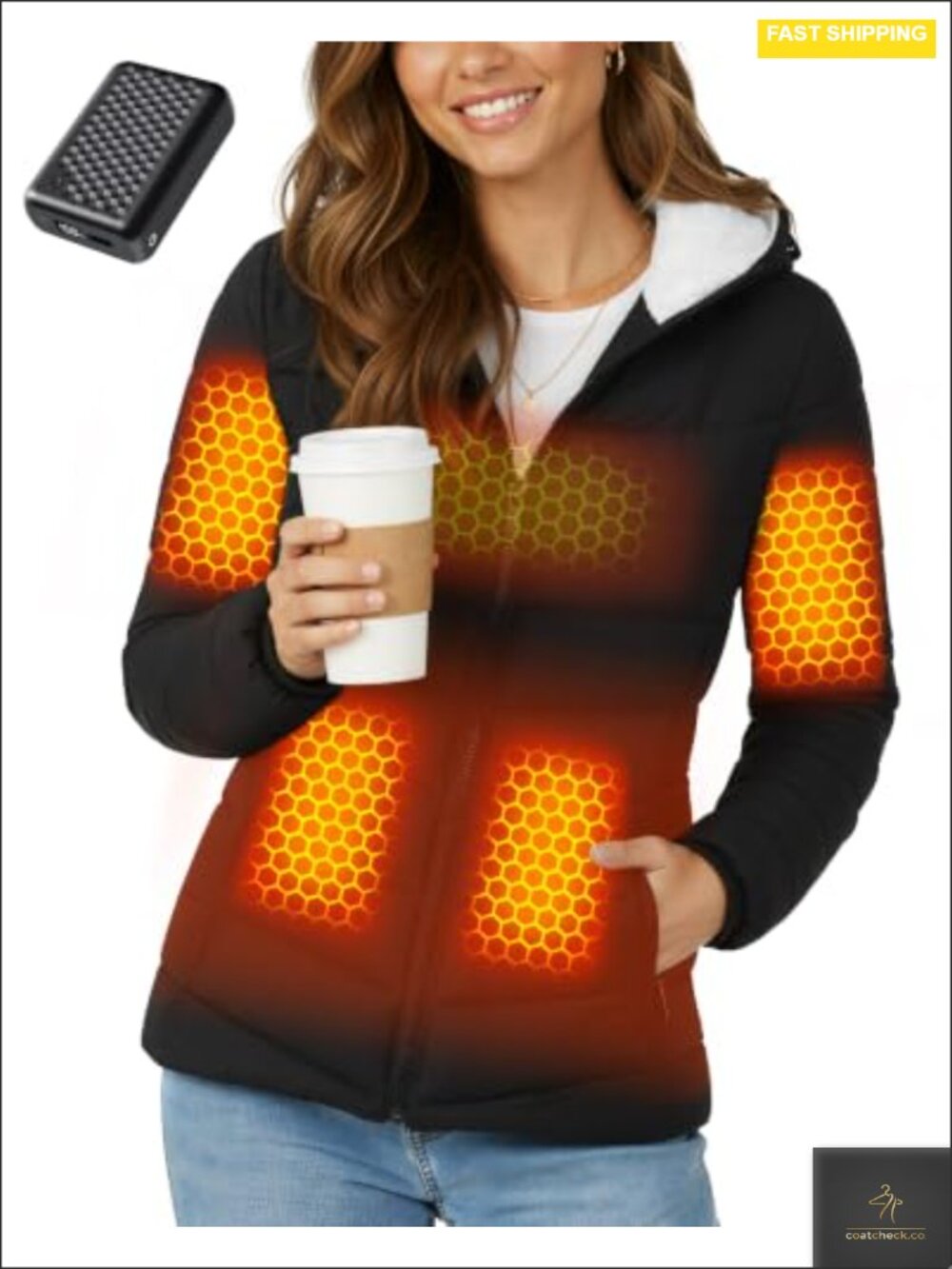 Women's Heated Jacket 12V Battery Graphene Fleece